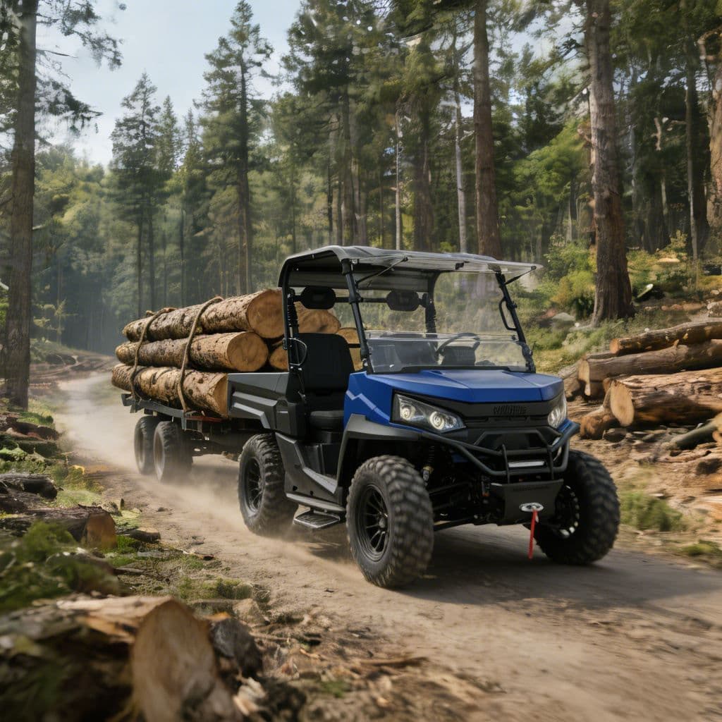 4WD UTV elektrikoa Hunting Lanposturako 73.6V litiozko bateria PKE giltzarik gabe