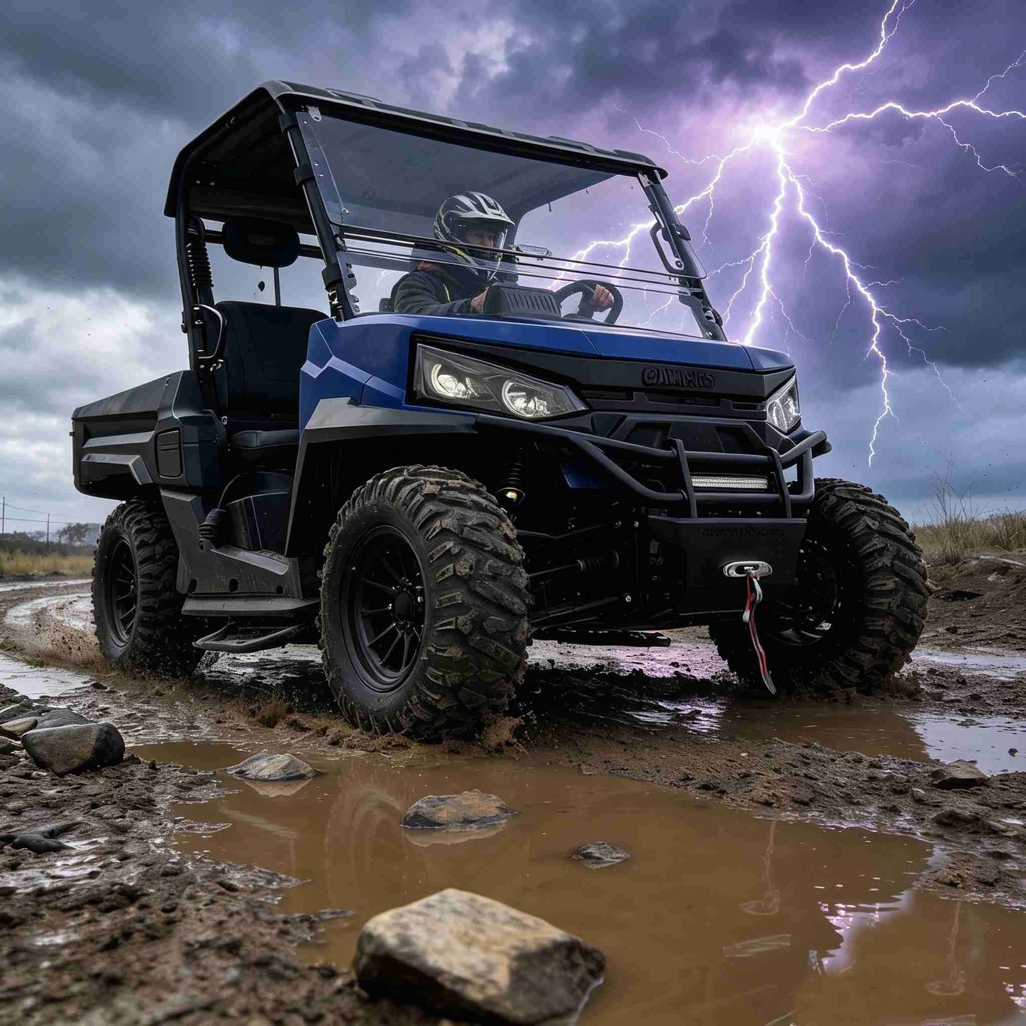 4WD Off Road UTV 73.6V 1000kg Garraioa 400A Kontroladorea 150Ah