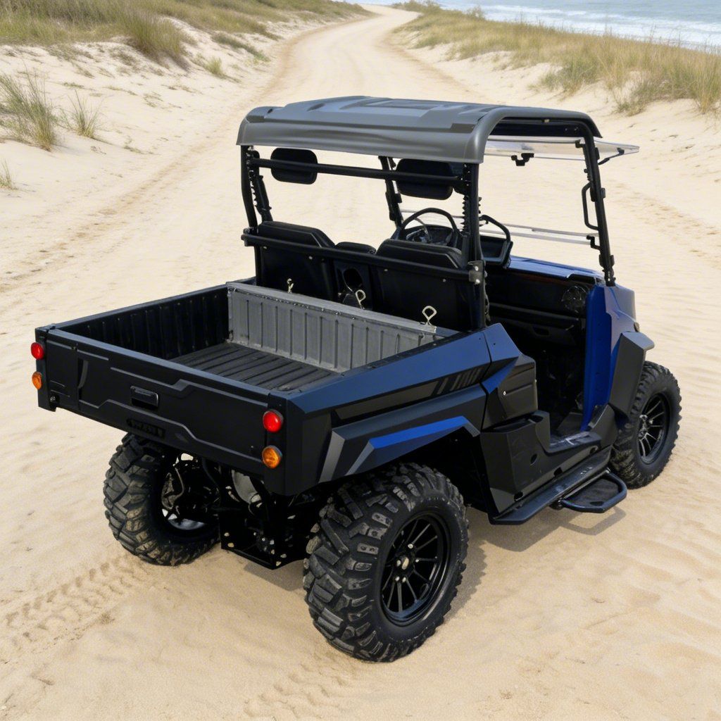 UTV elektrikoa 4WD Lanposturako 14 hazbeteko pneumatikoak 73.6V 20KW potentzia gailurra