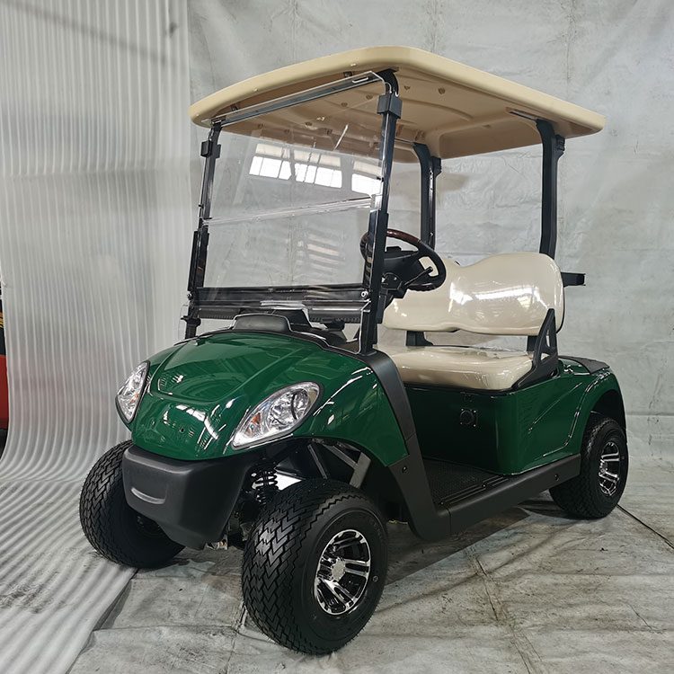 2 eserlekuko golf-gurdi elektriko indartsua, litiozko bateriaz hornitua